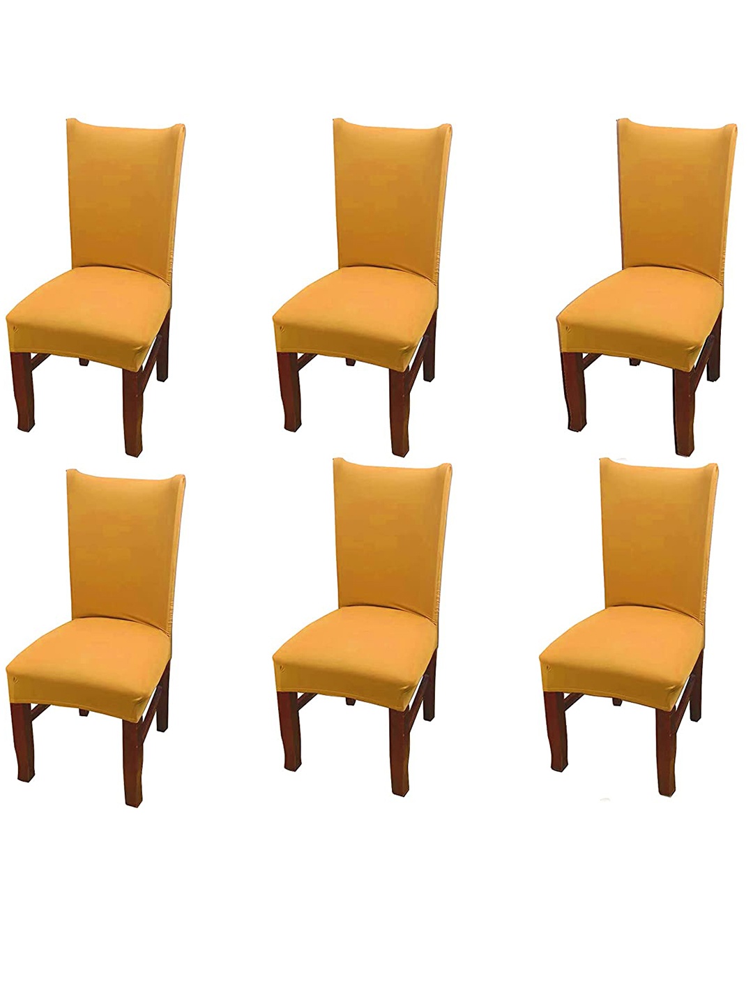 

HOUSE OF QUIRK Set Of 6 Solid Chair Cover, Beige