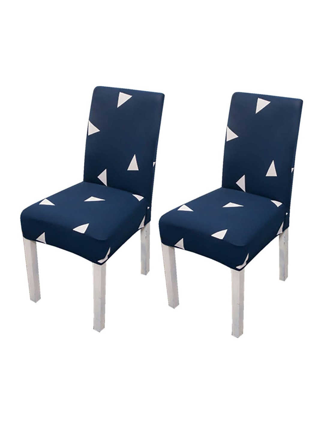 

HOUSE OF QUIRK Set Of 2 Printed Chair Covers, Navy blue