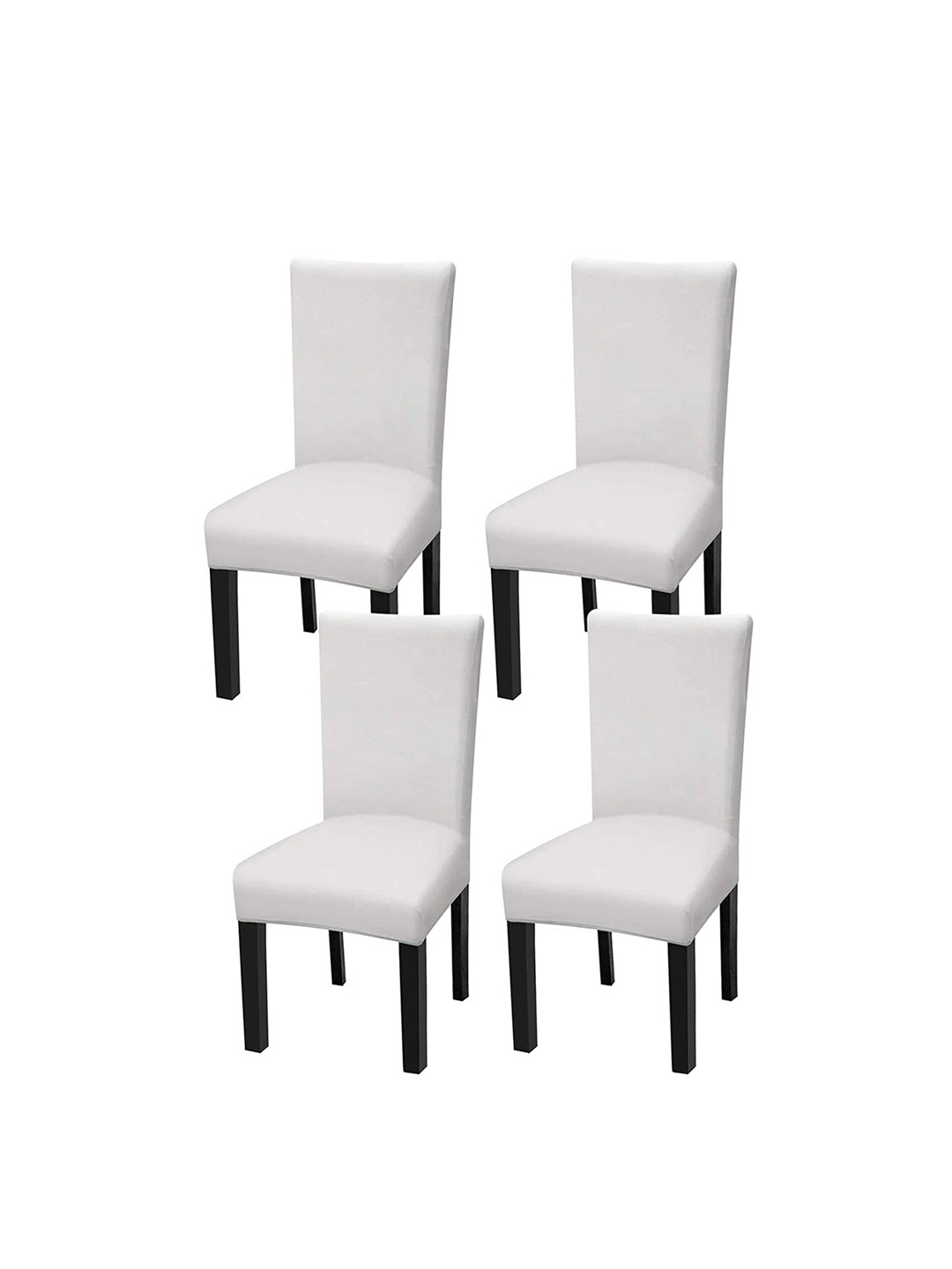 

HOUSE OF QUIRK 4 Pieces White Removable Chair Covers