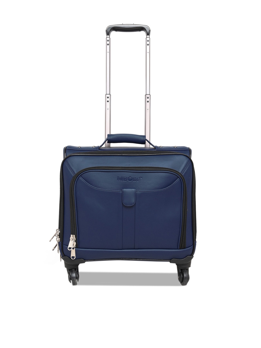 

MBOSS Overnighter 4 Wheel Laptop Compartment Cabin Size Trolley Bag, Blue