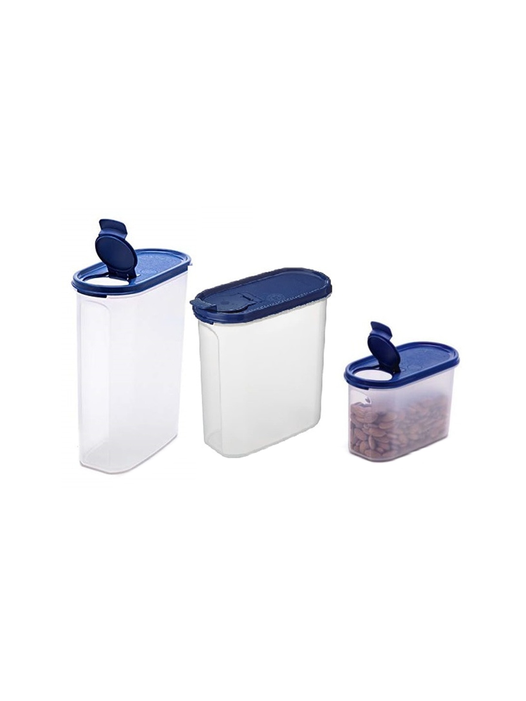 

SignoraWare Set Of 3 Transparent & Blue Solid Cereal Dispenser