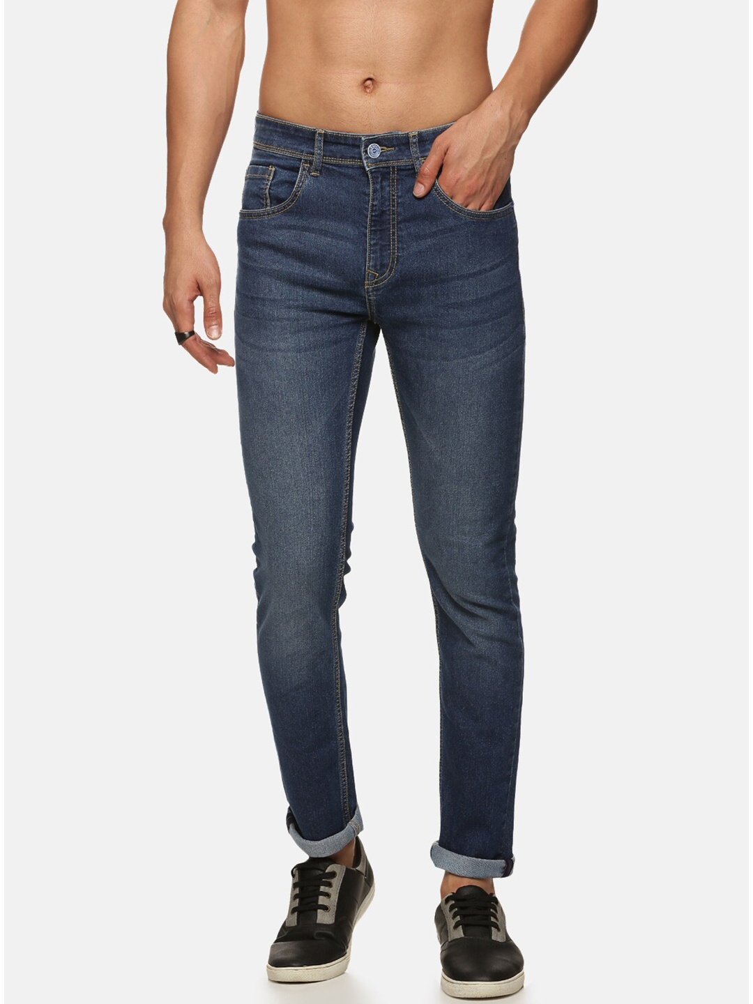 

Old Grey Men Blue Slim Fit Light Fade Stretchable Mid-Rise Jeans