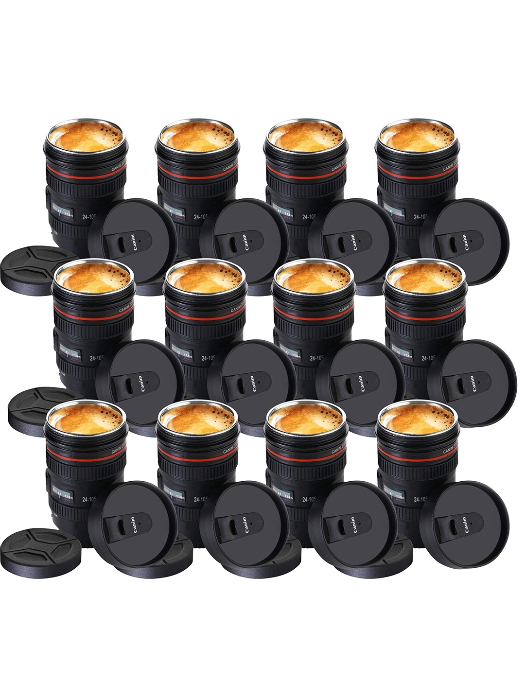 

TRM Black & Silver-Toned Solid Stainless Steel Glossy Mugs Set of Cups and Mugs