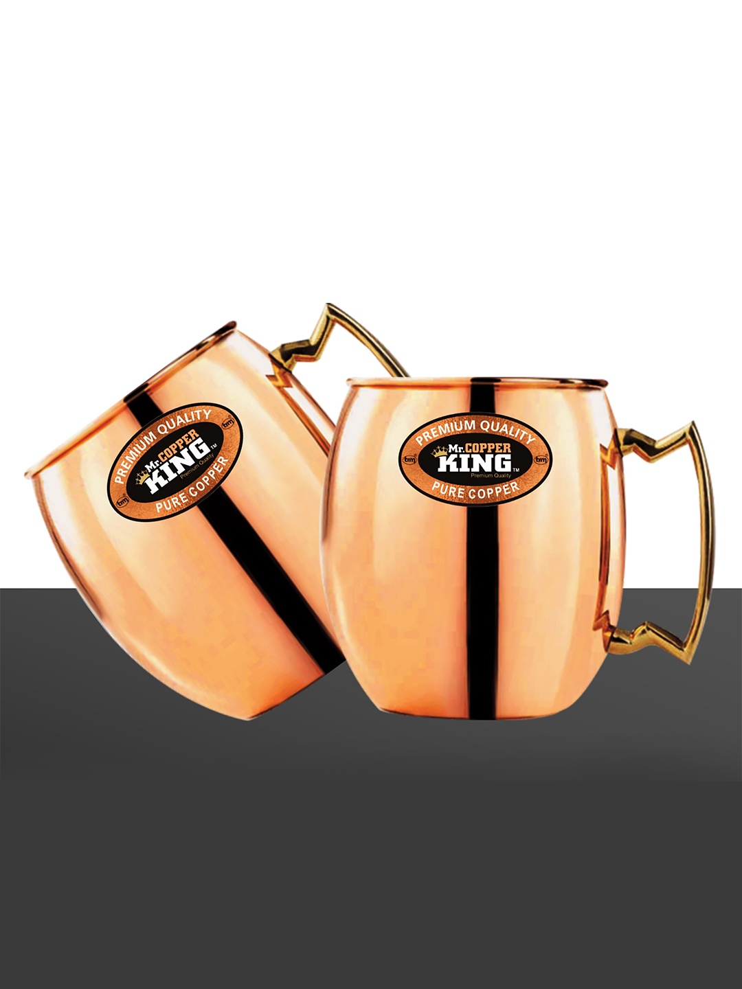 

MR COPPER KING Copper-Toned Solid Copper Glossy Mugs Set of Cups and Mugs