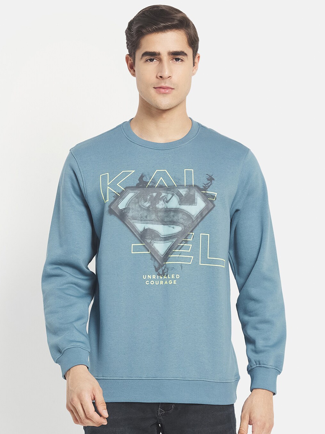 

Octave Men Blue & Grey Printed Sweatshirt