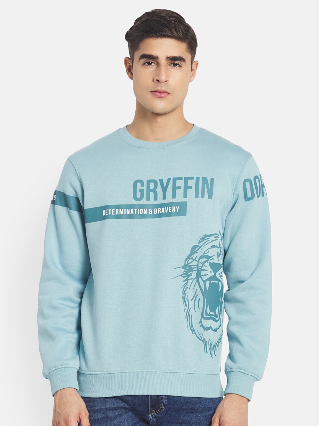 

Octave Men Blue Printed Sweatshirt