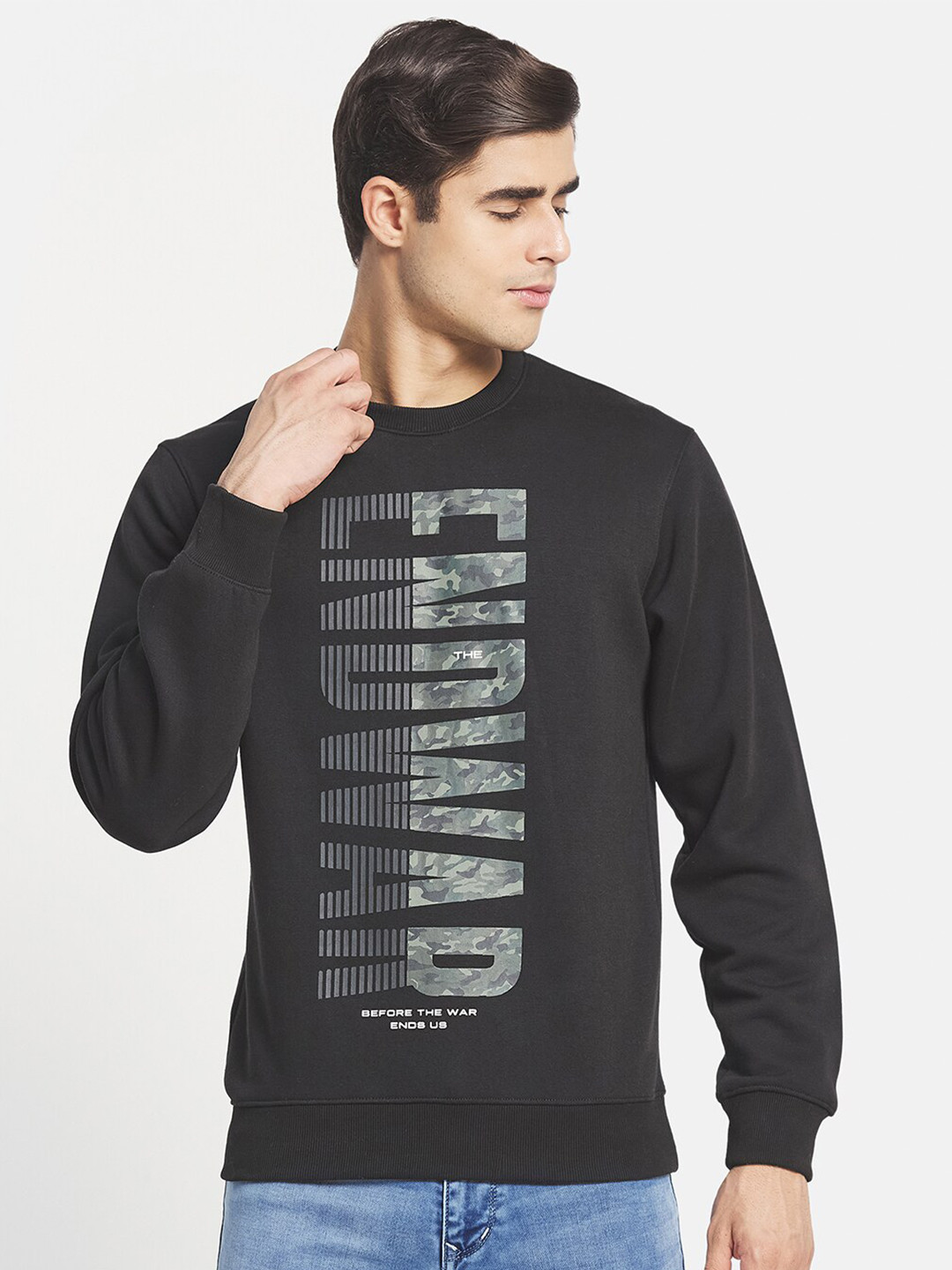 

Octave Men Black & Grey Printed Sweatshirt