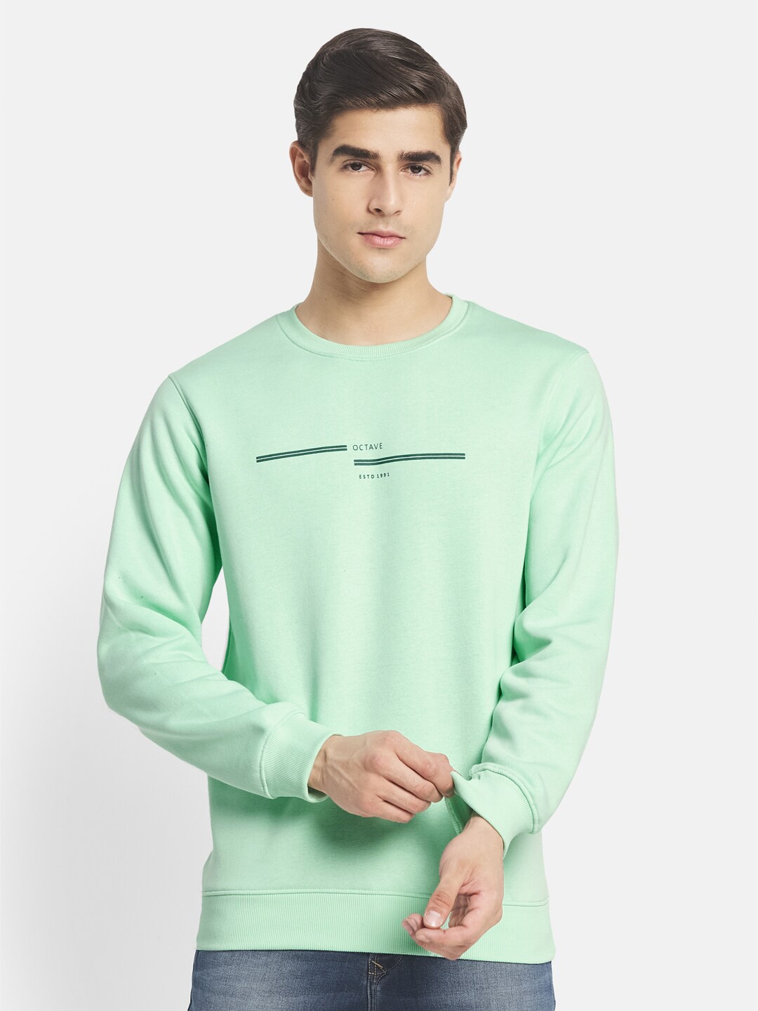 

Octave Men Plus Size Green Sweatshirt