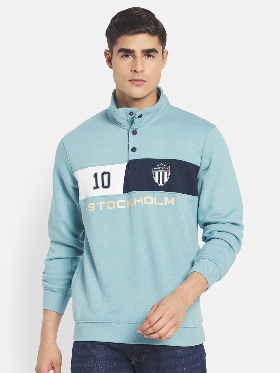 

Octave Men Blue Printed Sweatshirt