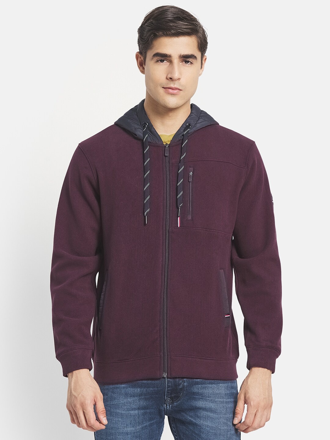 

Octave Men Maroon Hooded Sweatshirt