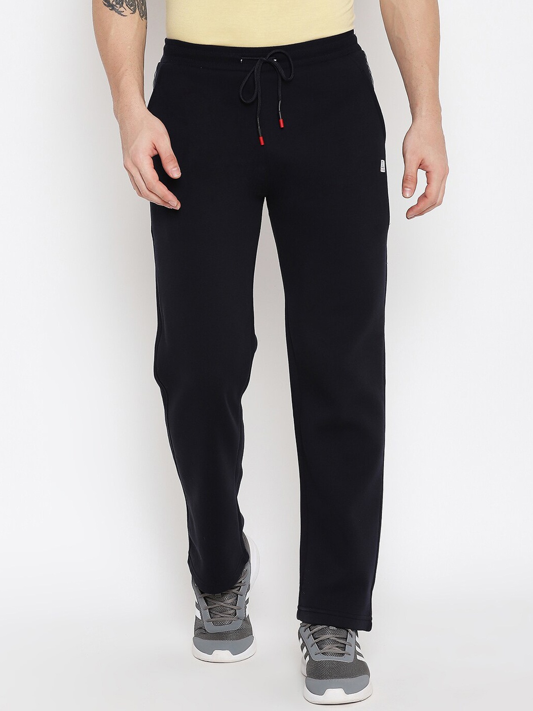 

Duke Men Navy Blue Solid Cotton Track Pants