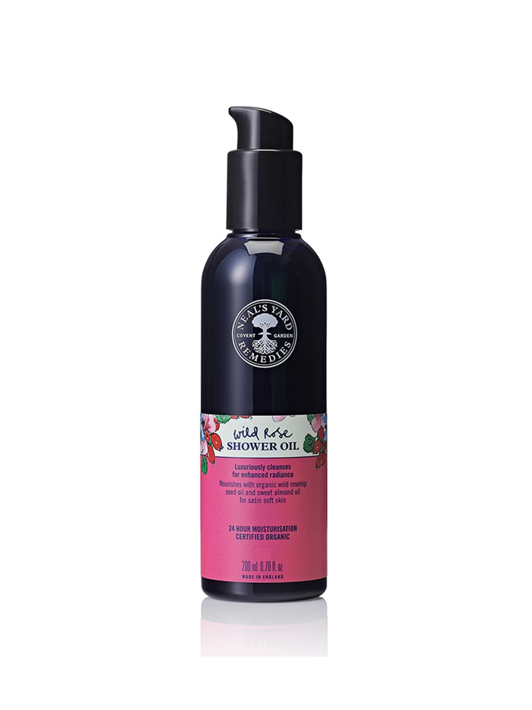 

Neal's Yard Remedies Wild Rose Shower Oil For 24 Hour Moisturisation - 200 ml, Pink