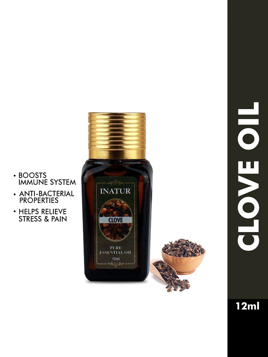 

Inatur 100% Natural Clove Pure Essential Oil - 12 ml, Brown