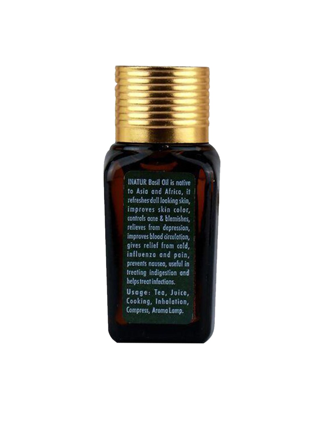 

Inatur 100% Natural Basil Pure Essential Oil - 12 ml, Brown