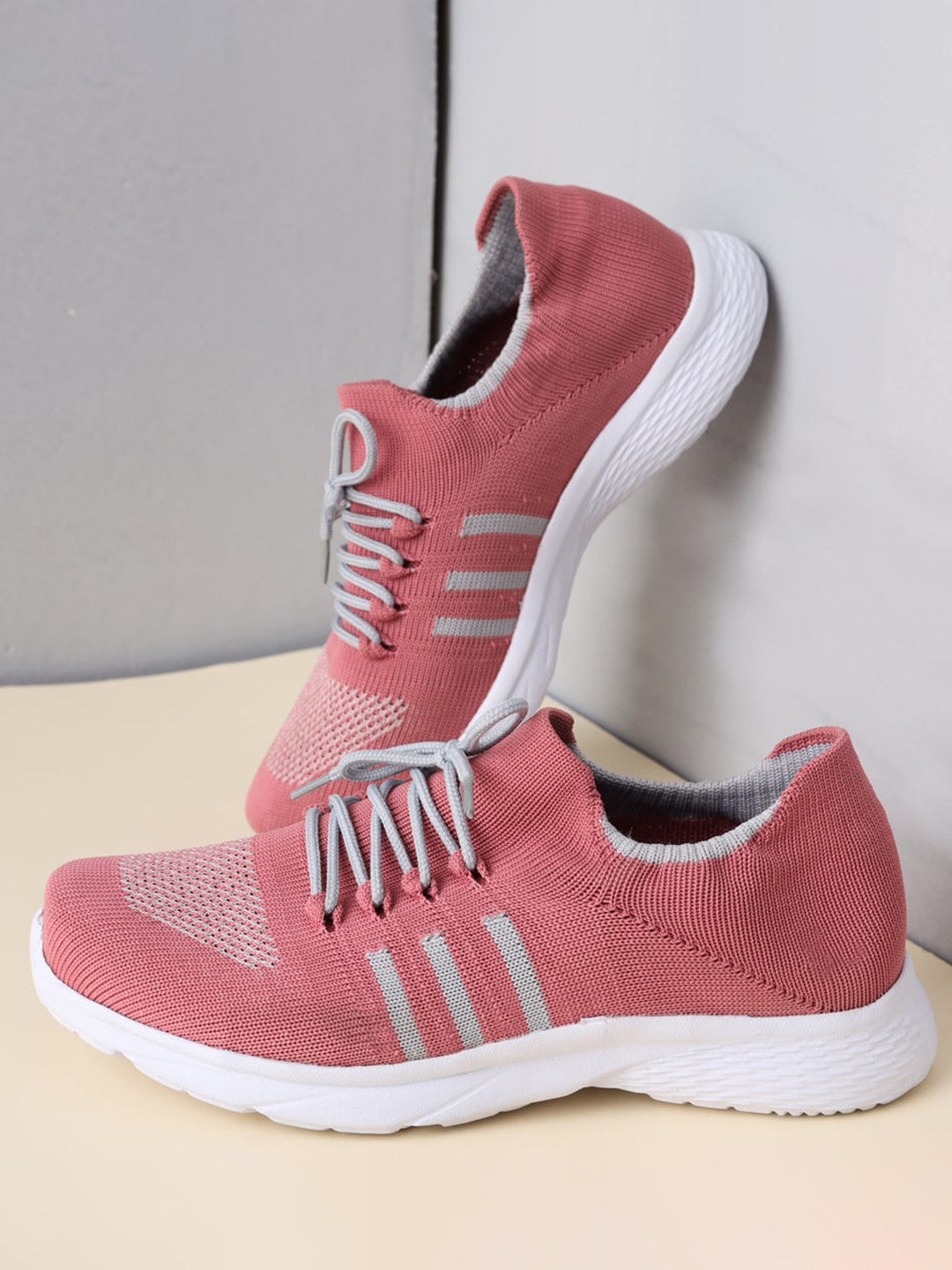 

Kiana Women Pink Colourblocked Slip-On Sneakers