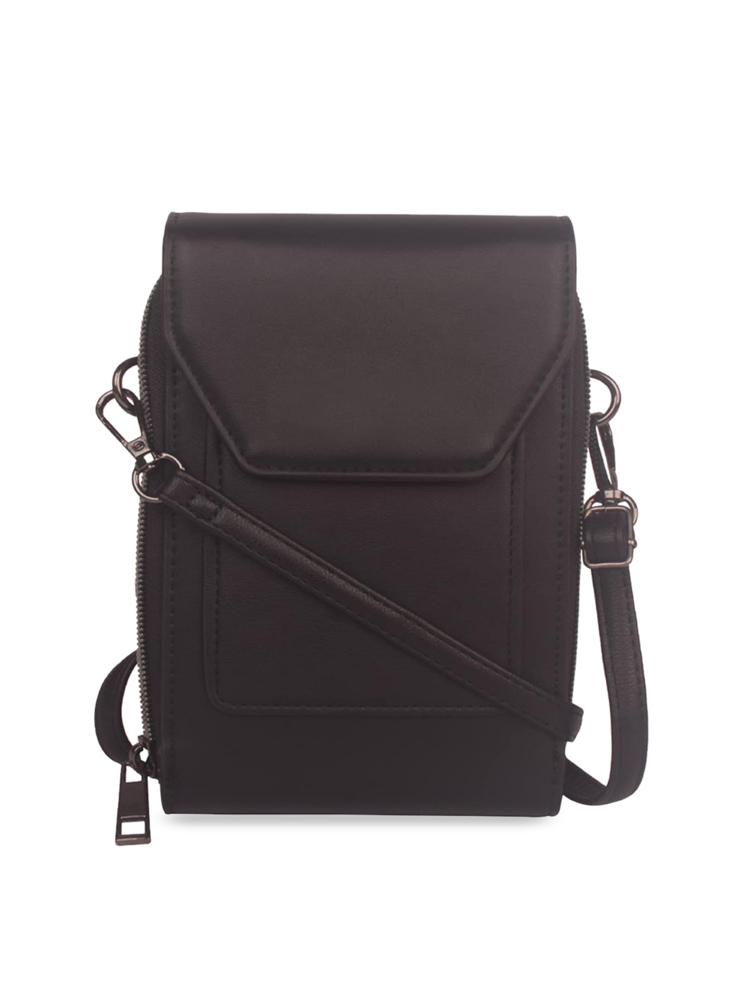 

Bagkok Women Black PU Sling Bag