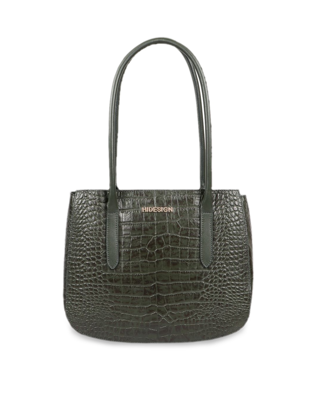 

Hidesign Women Green Animal Textured Leather Shopper Shoulder Bag