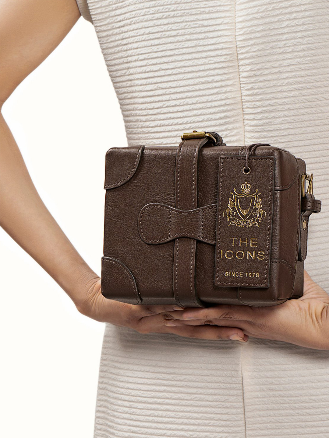 

Hidesign Brown Leather Structured Satchel