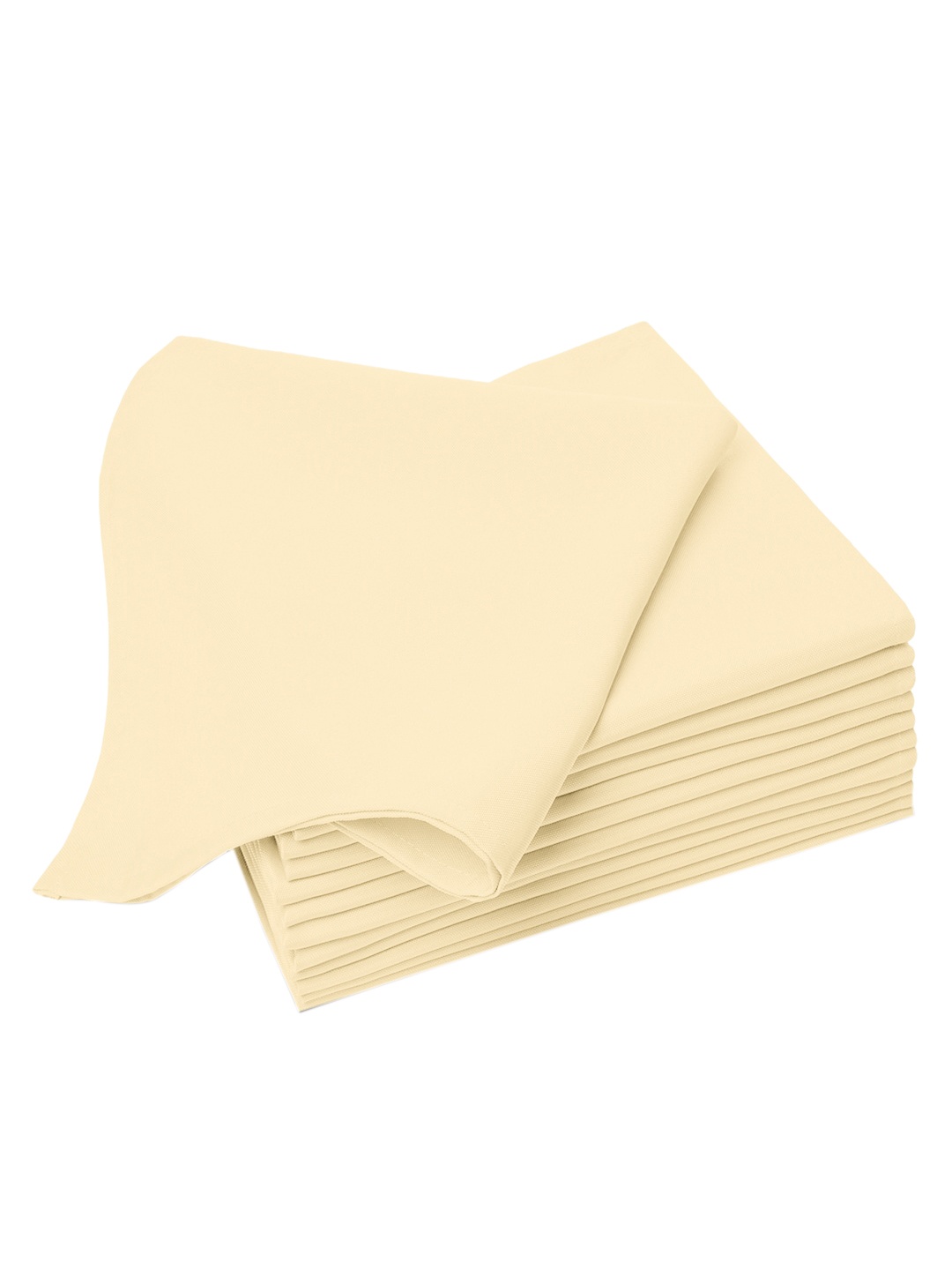 

PIZUNA LINENS Set Of 24 Yellow Solid Pure Staple Cotton Dining Napkin Set