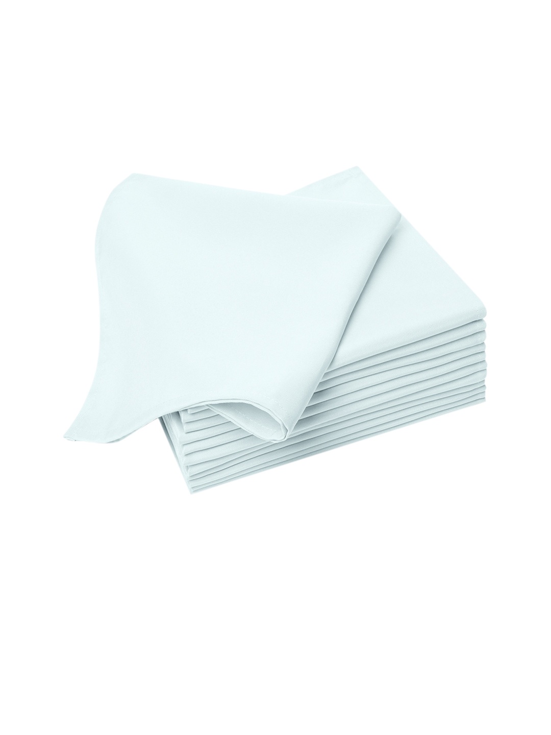 

PIZUNA LINENS Set Of 8 Light Blue Solid Pure Cotton Dinner Napkin Set