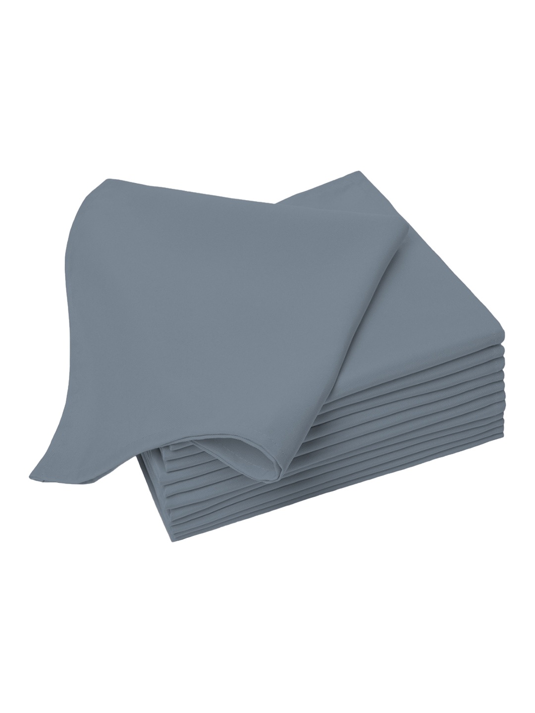 

PIZUNA LINENS Set Of 8 Grey Solid Pure Cotton Napkin Set