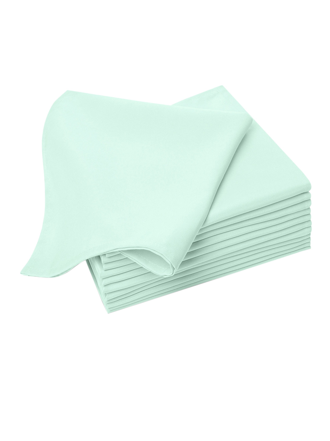 

PIZUNA LINENS Set Of 8 Mint Green Solid Pure Staple Cotton Dining Napkin Set