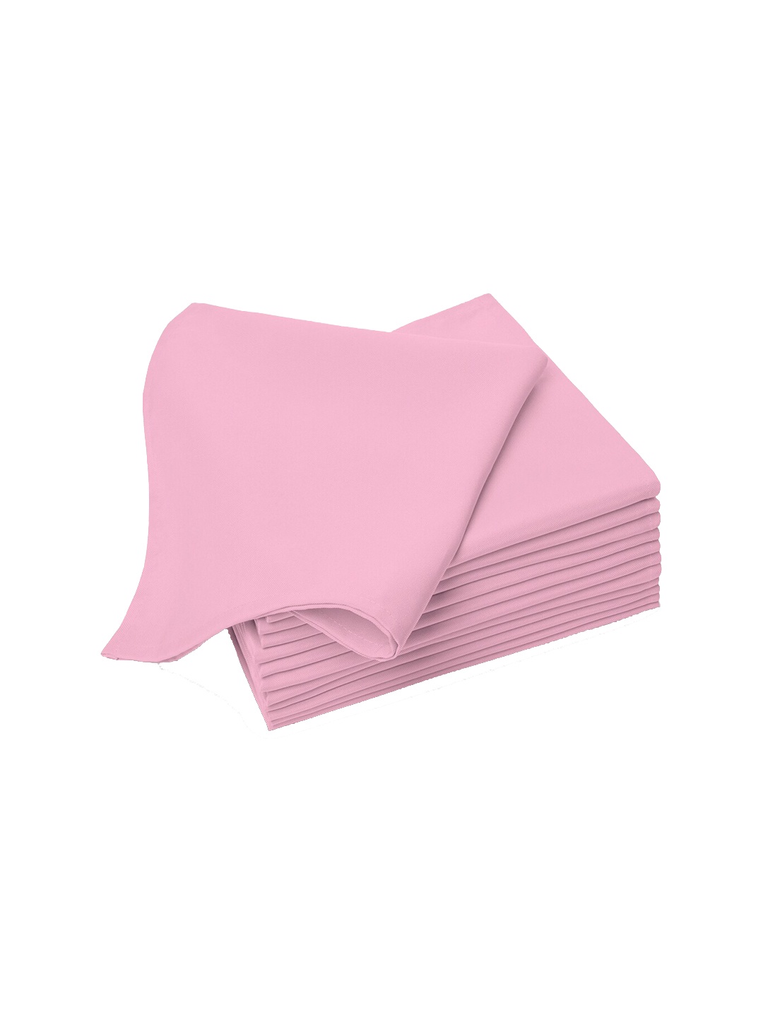 

PIZUNA LINENS Set Of 8 Pink Solid Pure Cotton Napkin Set