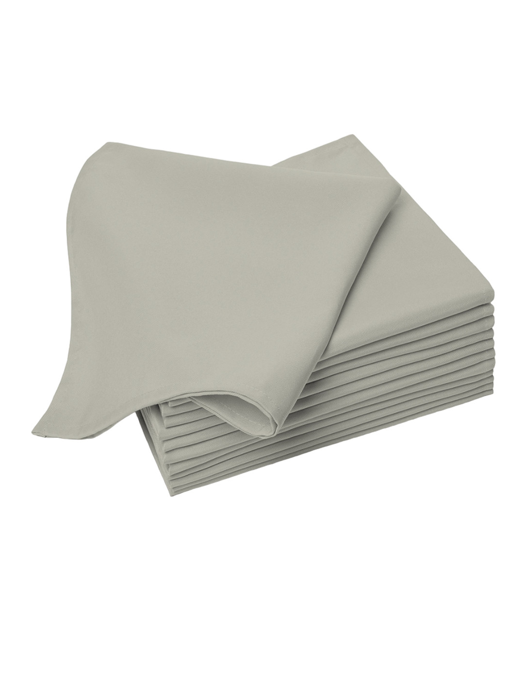 

PIZUNA LINENS Pack Of 8 Silver Solid Pure Cotton Napkins