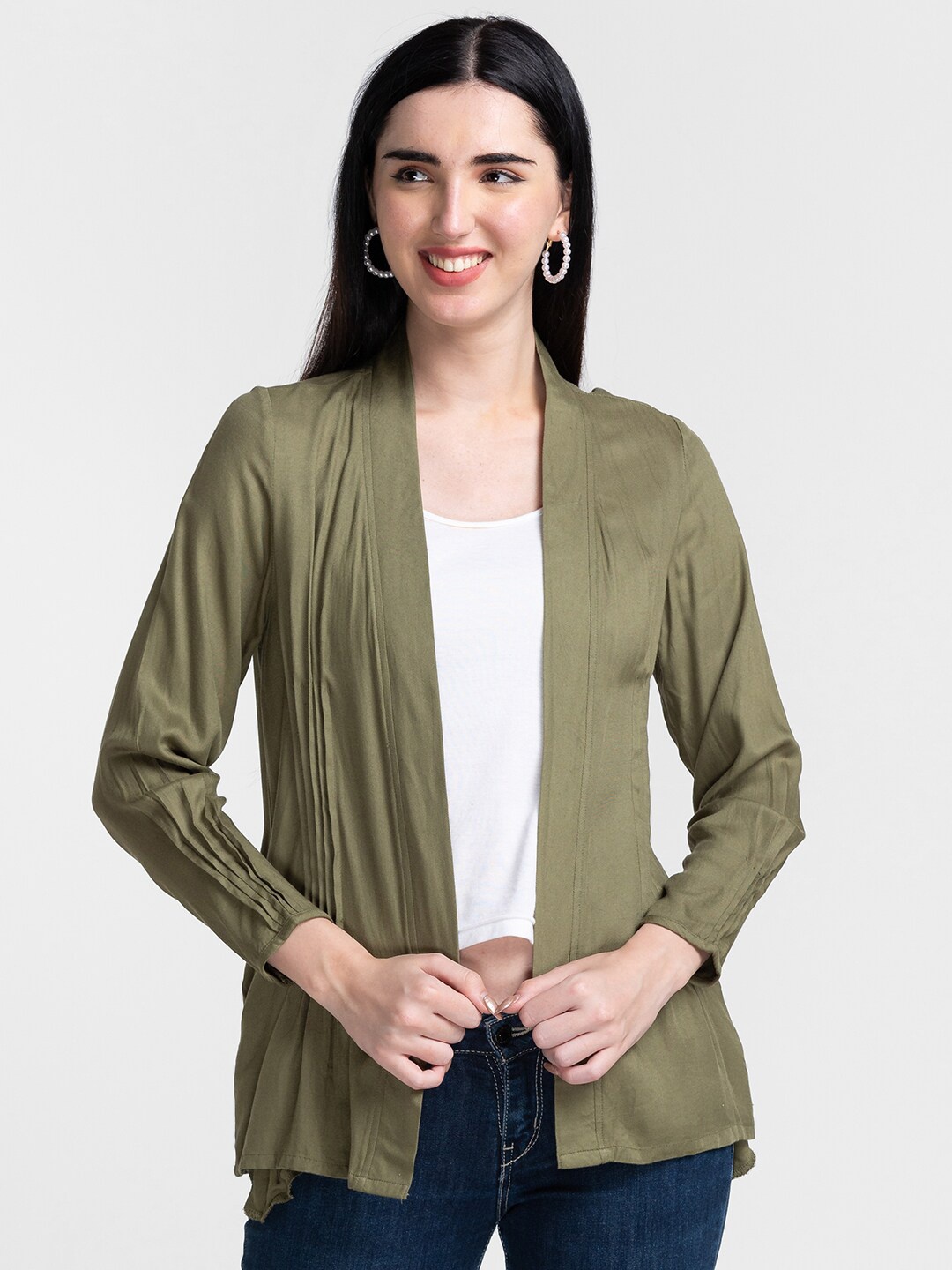 

Globus Women Olive Green Shrug