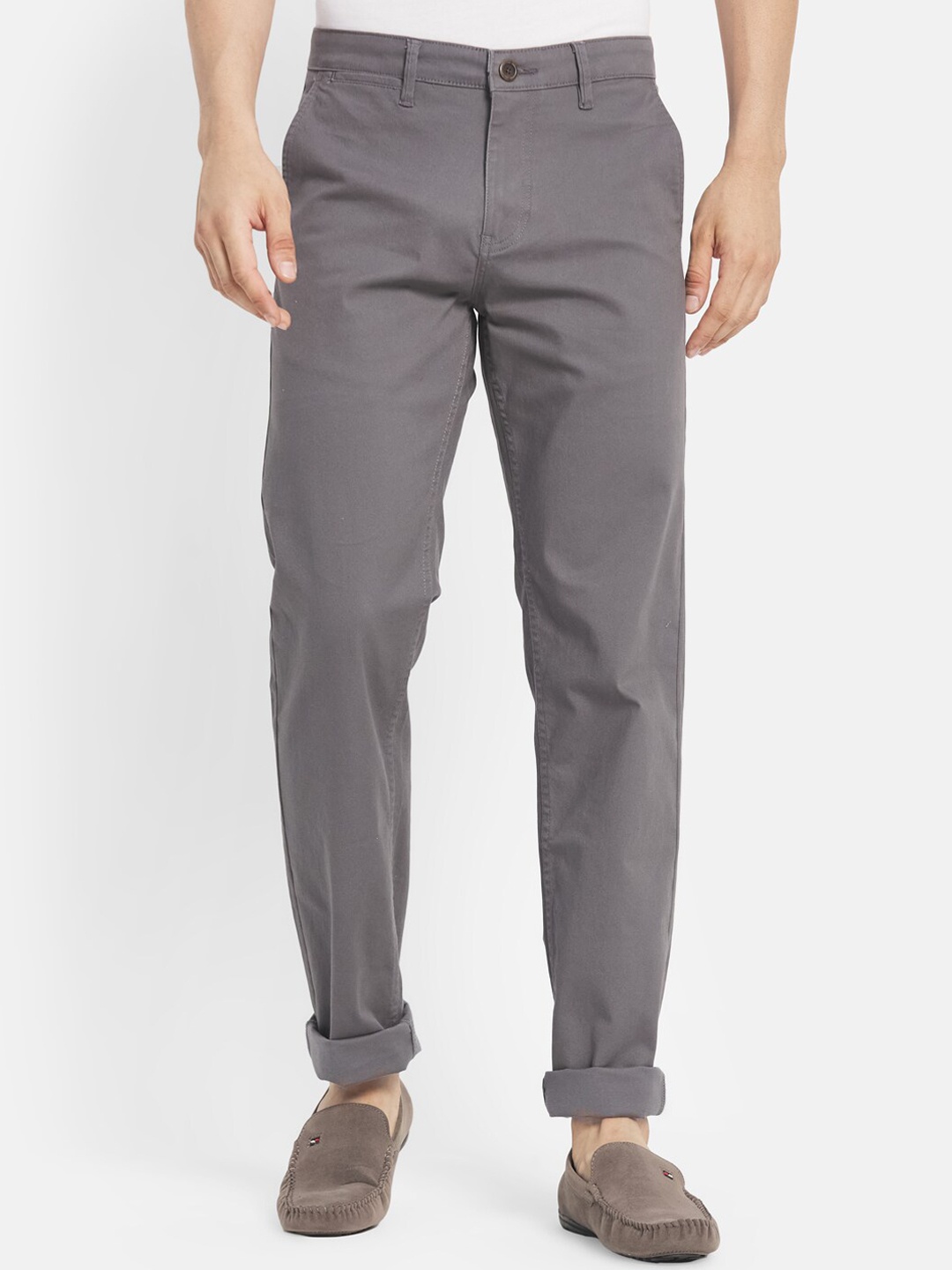 

Octave Men Grey Cotton Chinos Trouser