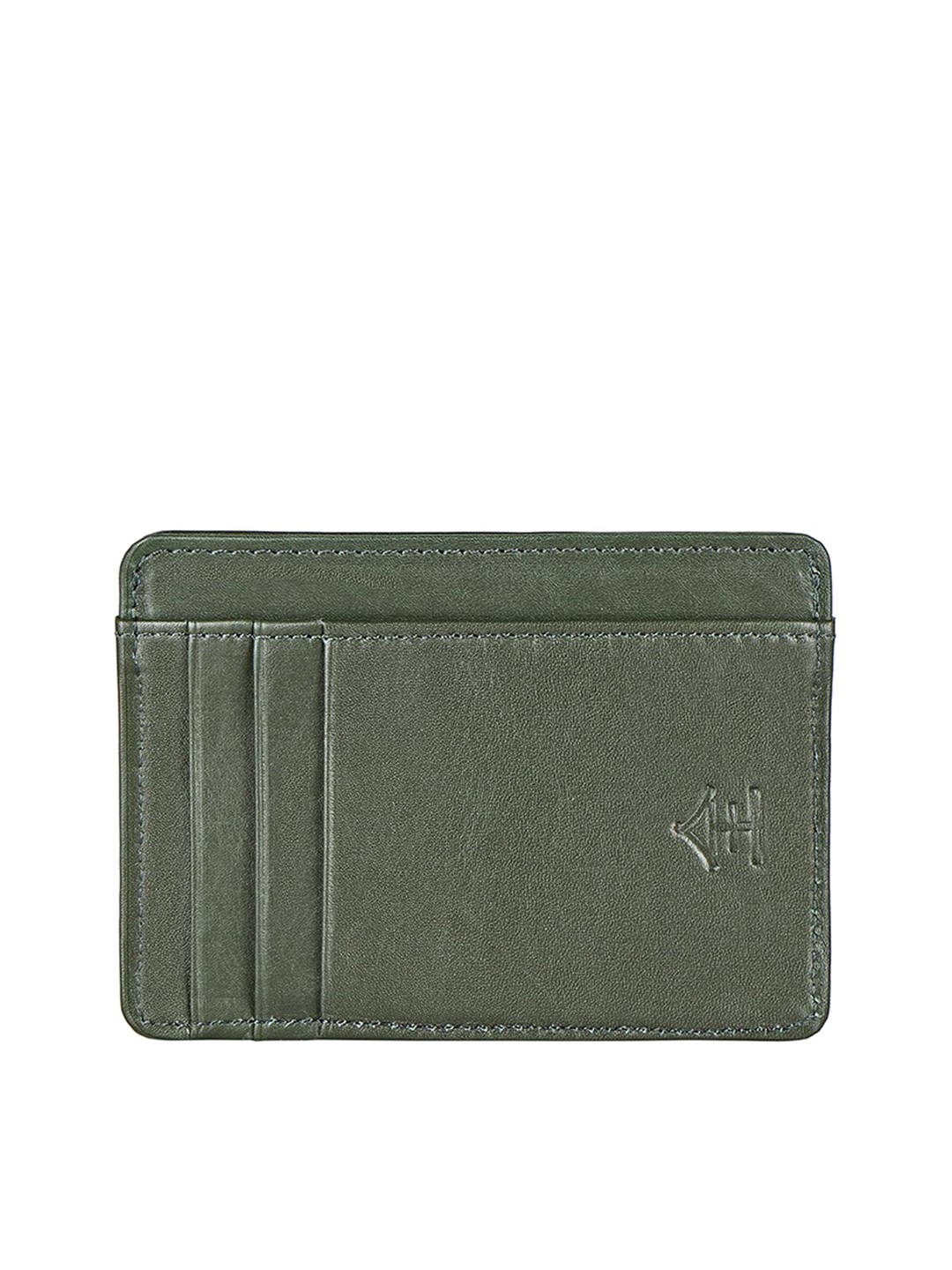 

Hidesign Women Green Textured Leather Card Holder