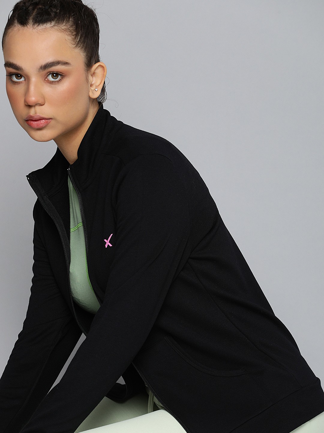 

HRX by Hrithik Roshan Women Black Solid Sweatshirts