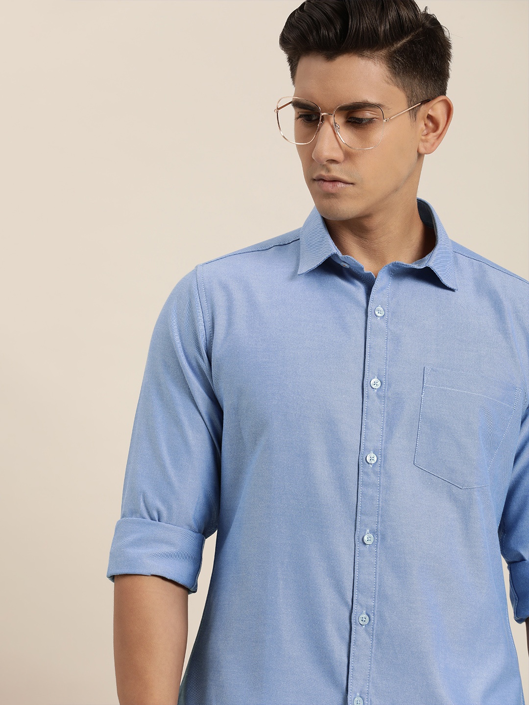 

INVICTUS Men Slim Fit Casual Shirt, Blue
