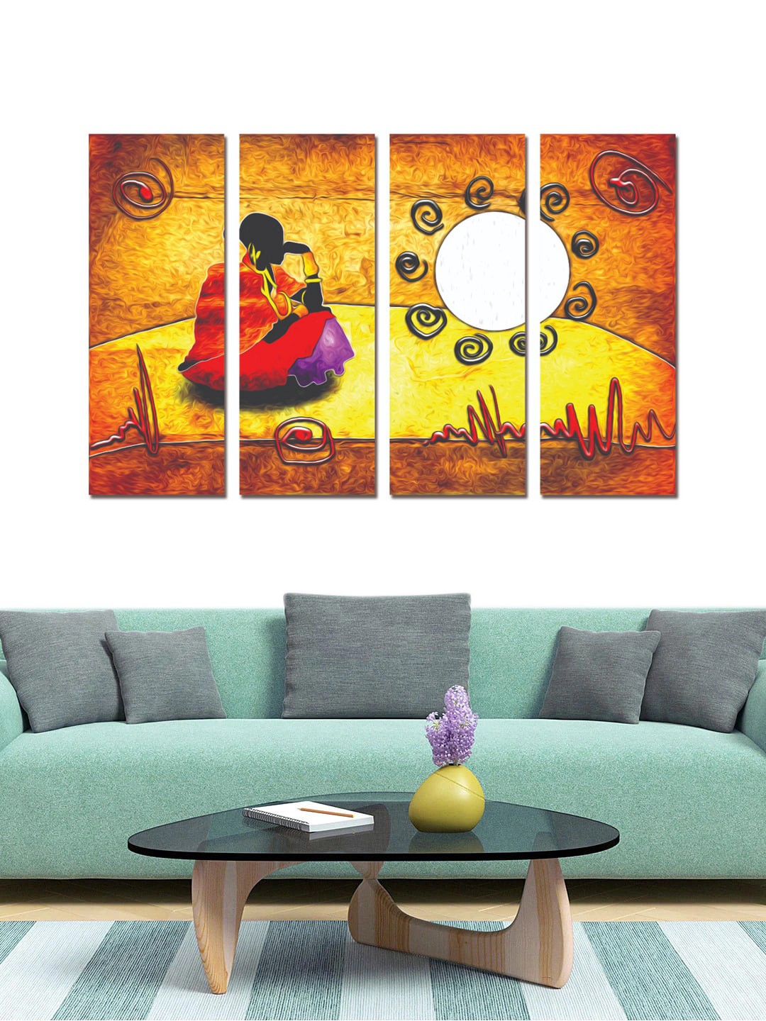 

Gallery99 Set Of 5 Yellow, Black & Red African Woman Wall Art