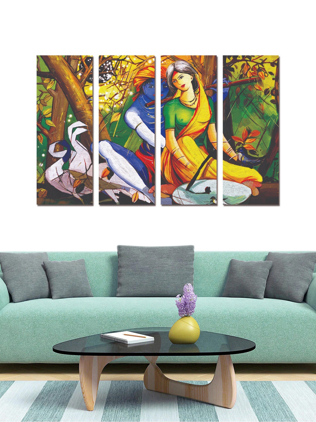 

Gallery99 Set of 3 Abstract Painting Framed Canvas Wall Art, Yellow