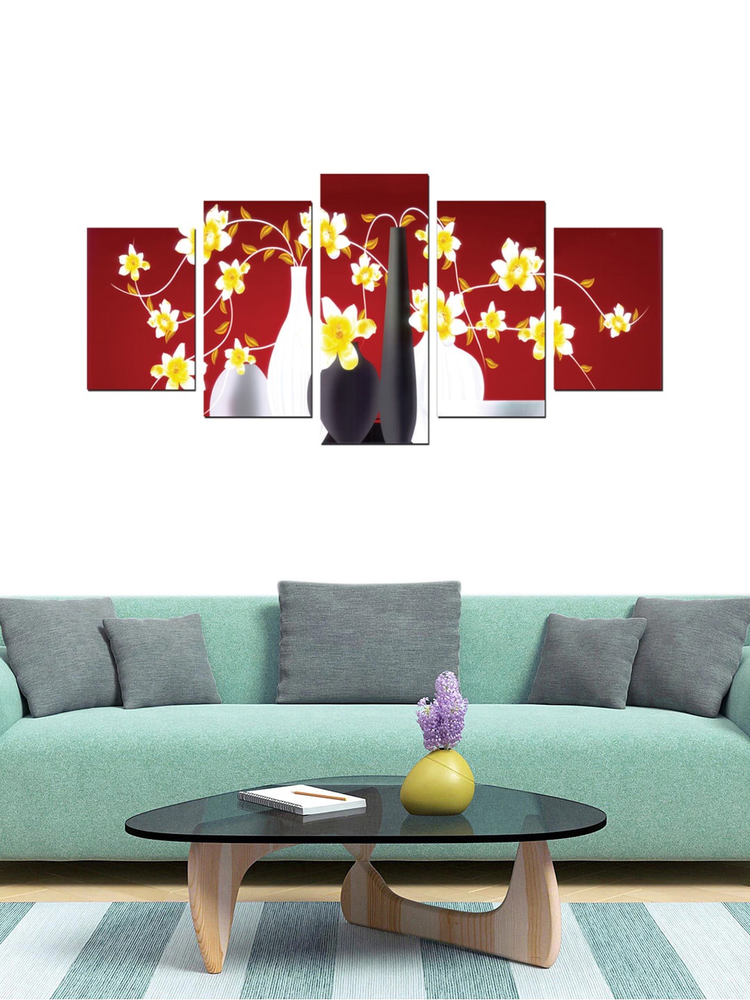 

Gallery99 Set Of 5 Red Floral Painting Wall Art