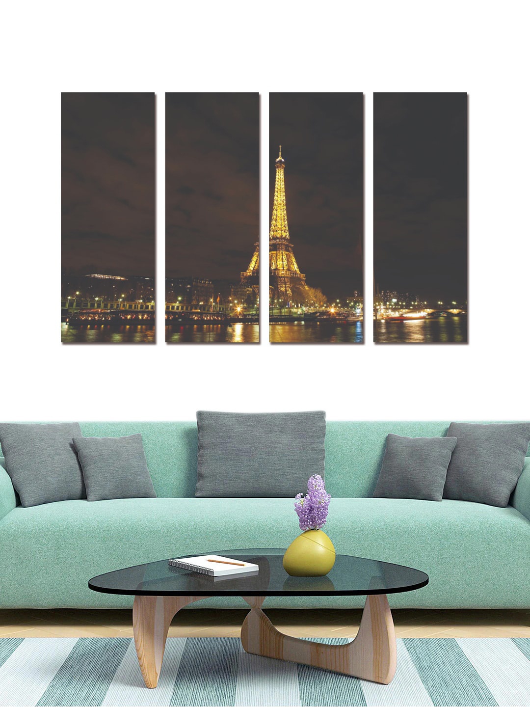 

Gallery99 Set Of 4 Black & Gold-Colored Printed Framed Wall Art