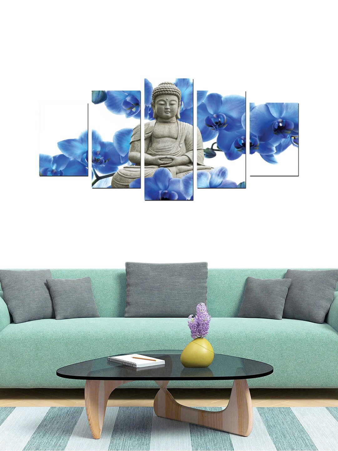 

Gallery99 Set of 5 Blue Abstract Painting Framed Canvas Wall Art