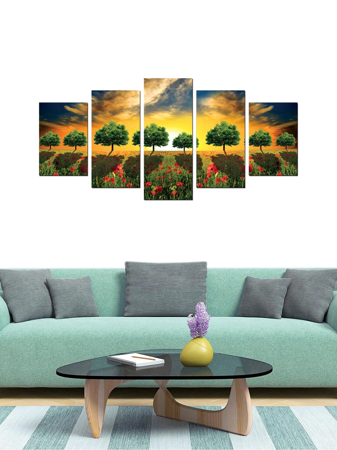 

Gallery99 Set of 5 Green Nature Green Forest Hand Painted Wall Arts