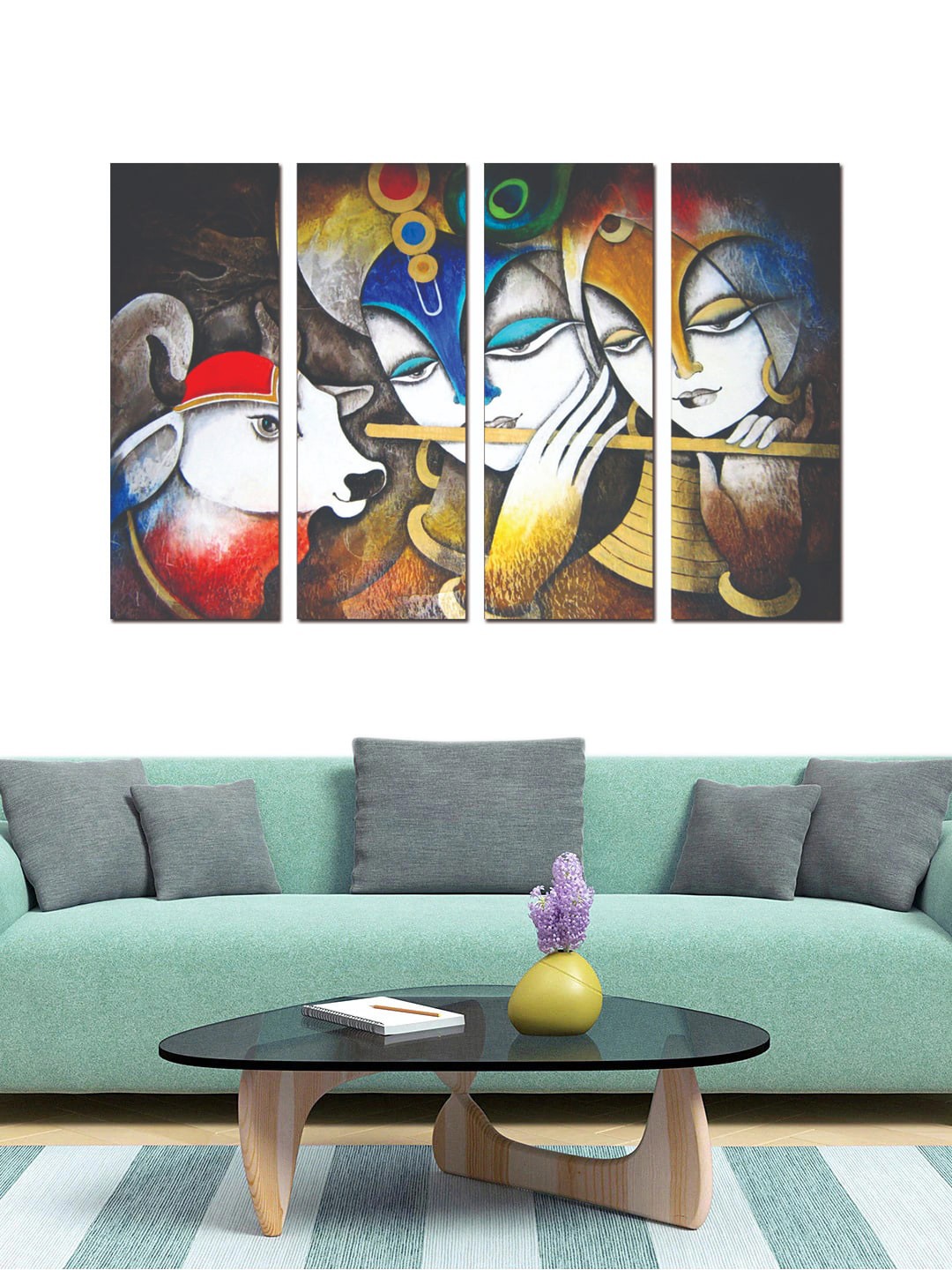 

Gallery99 Set Of 4 White & Red Printed Framed Wall Art