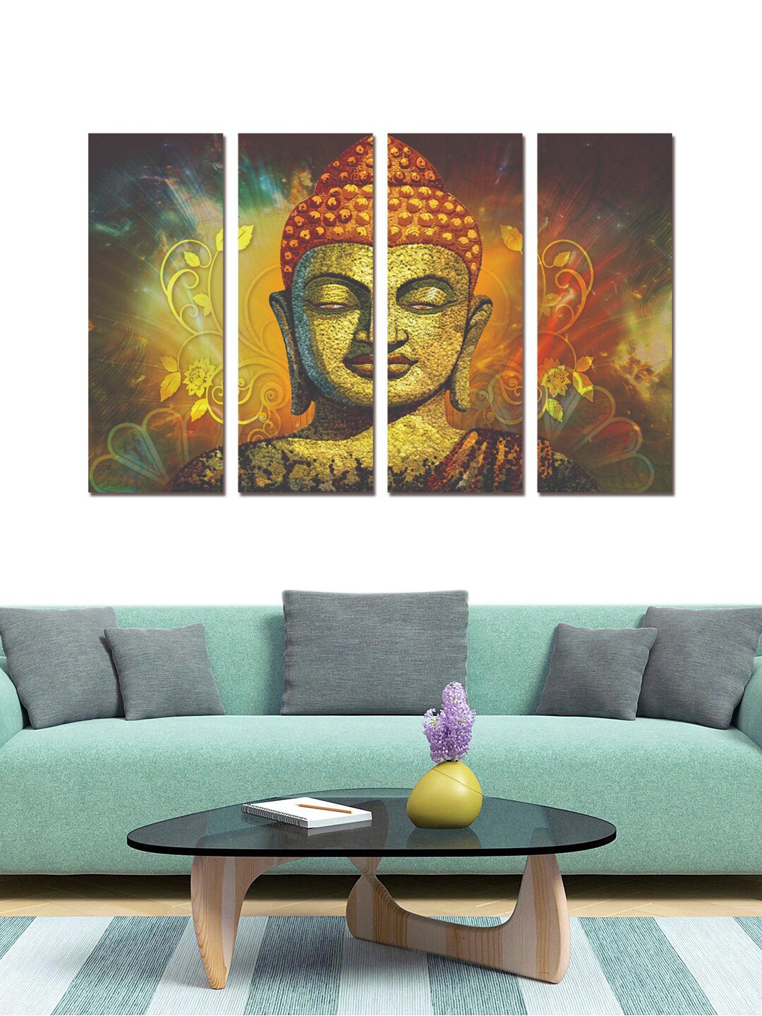 

Gallery99 Set Of 4 Yellow & Green Abstract Painting Wall Art