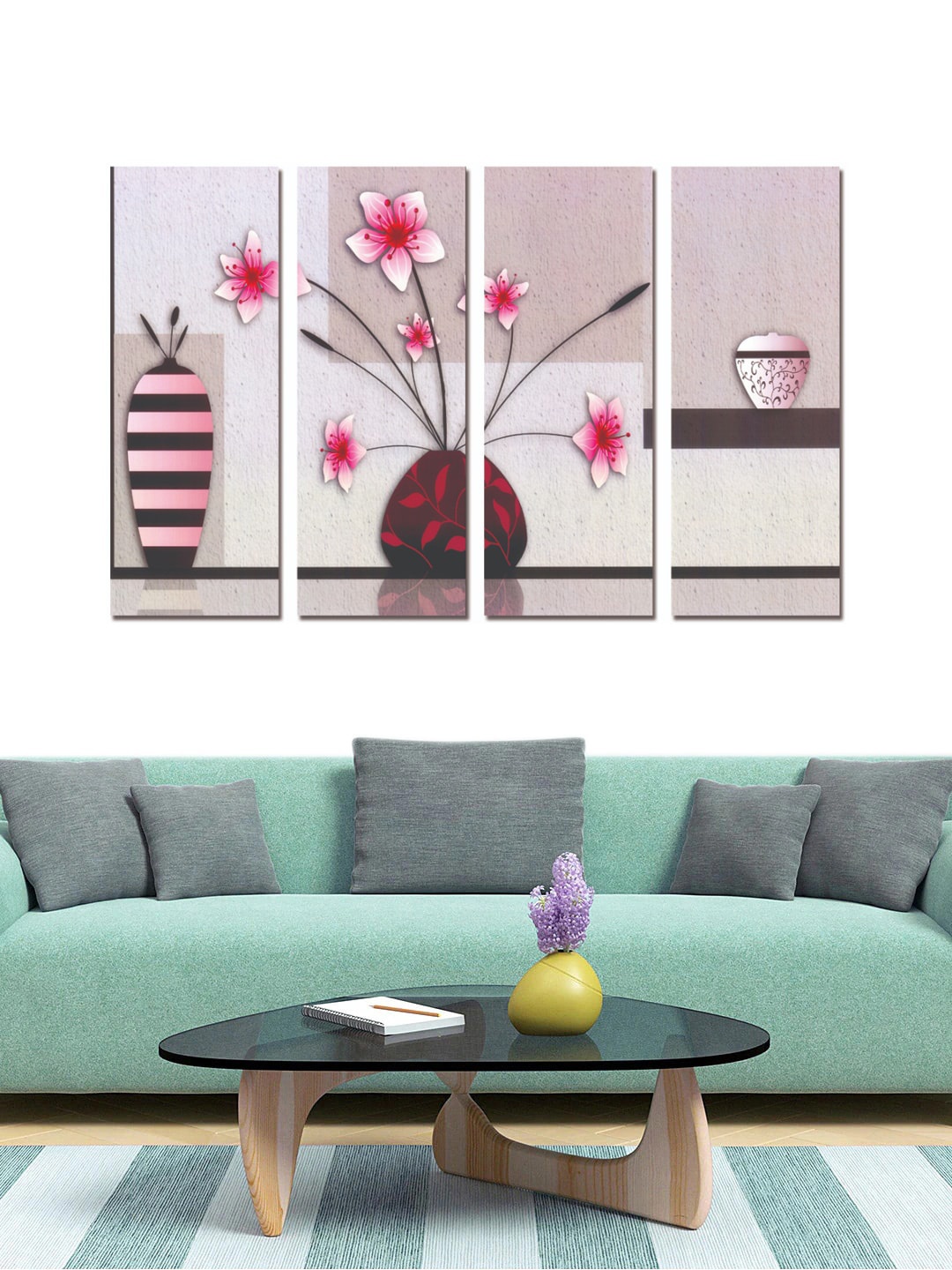

Gallery99 Set Of 4 Pink & Brown Printed Framed Wall Art