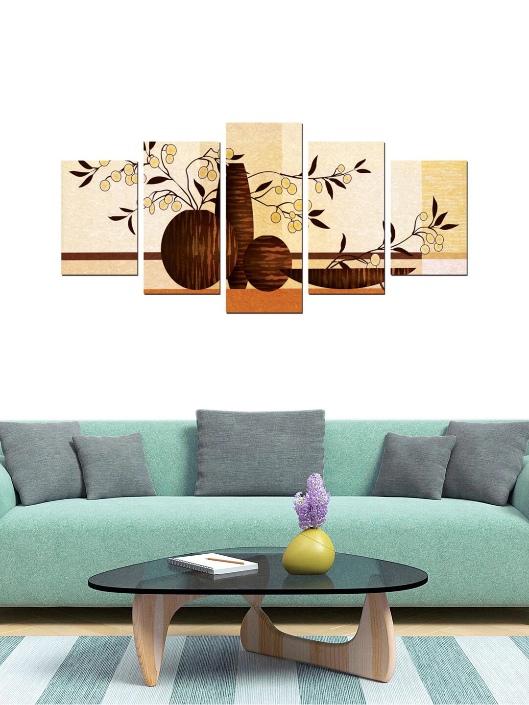 

Gallery99 Set Of 5 Flower Painting Wall Art, Brown