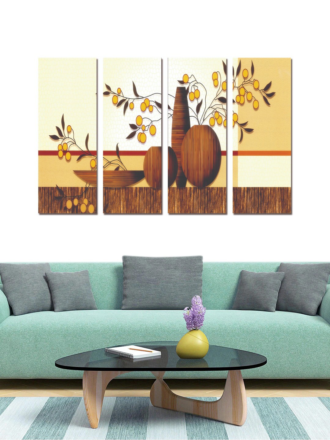 

Gallery99 Set Of 4 Brown Tree Of Life Painted Wall Art