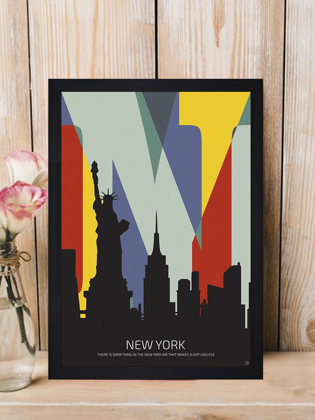 

Gallery99 Black & Blue New York Skyline Framed Canvas Painting Wall Art