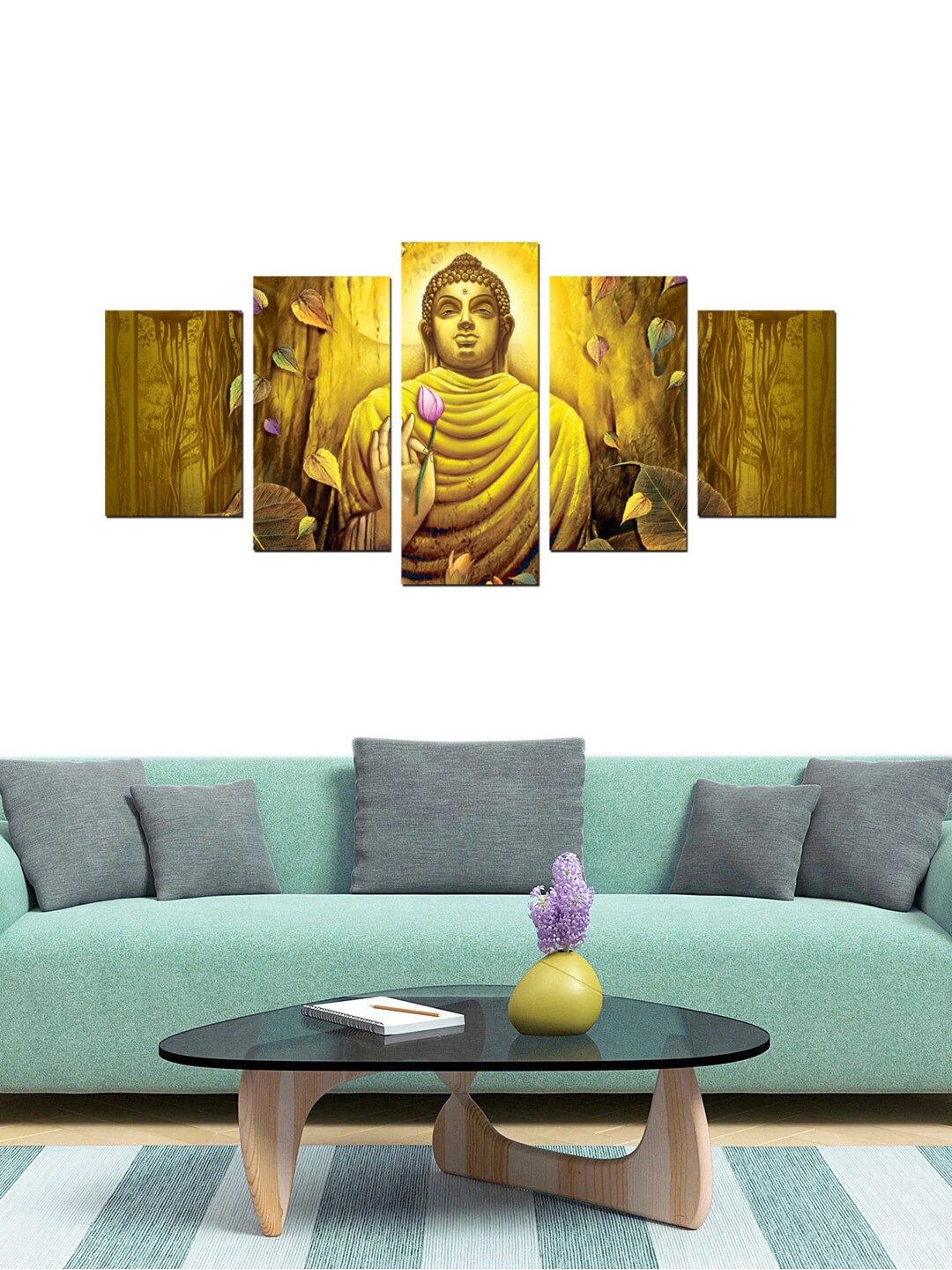 

Gallery99 Set Of 5 Gold Coloured Budha Wall Art