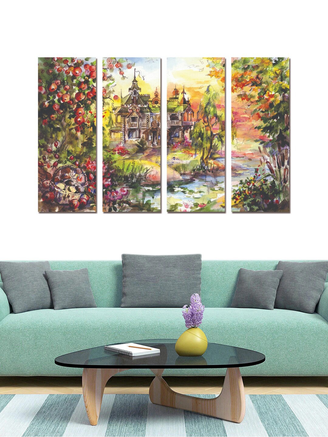

Gallery99 Set Of 4 Green Abstract Painting Wall Art