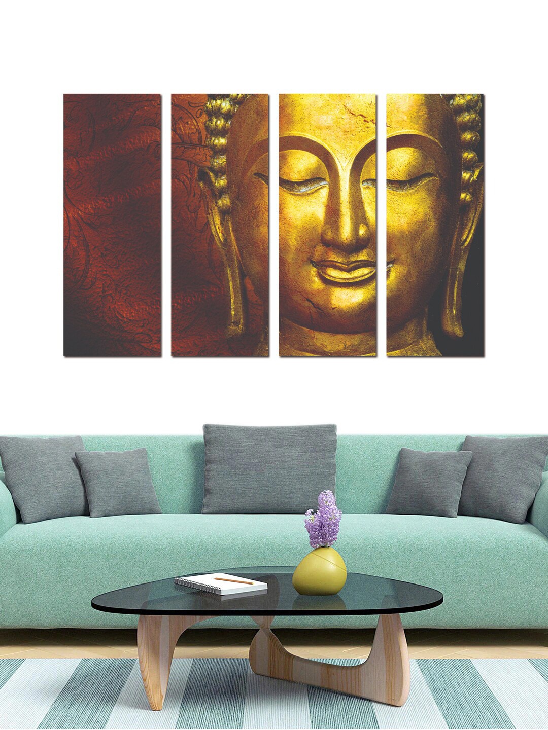 

Gallery99 Set Of 4 Gold-Toned Printed Lord Buddha Framed Wall Painting