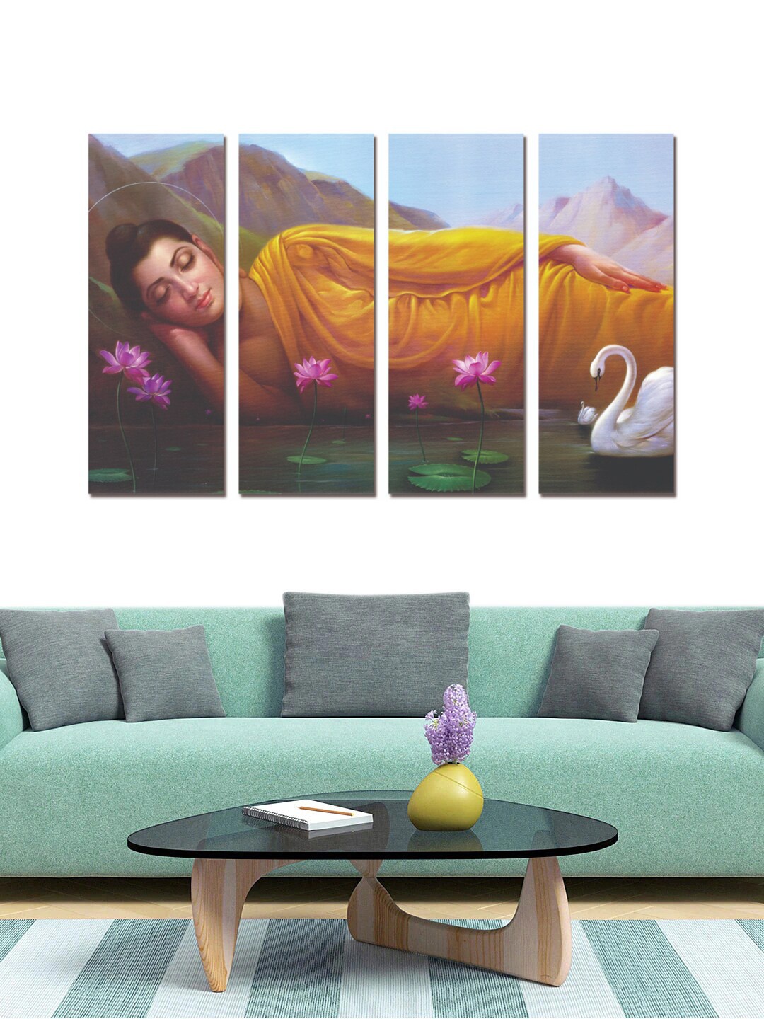 

Gallery99 Set Of 4 Yellow & Green Printed Framed Wall Art