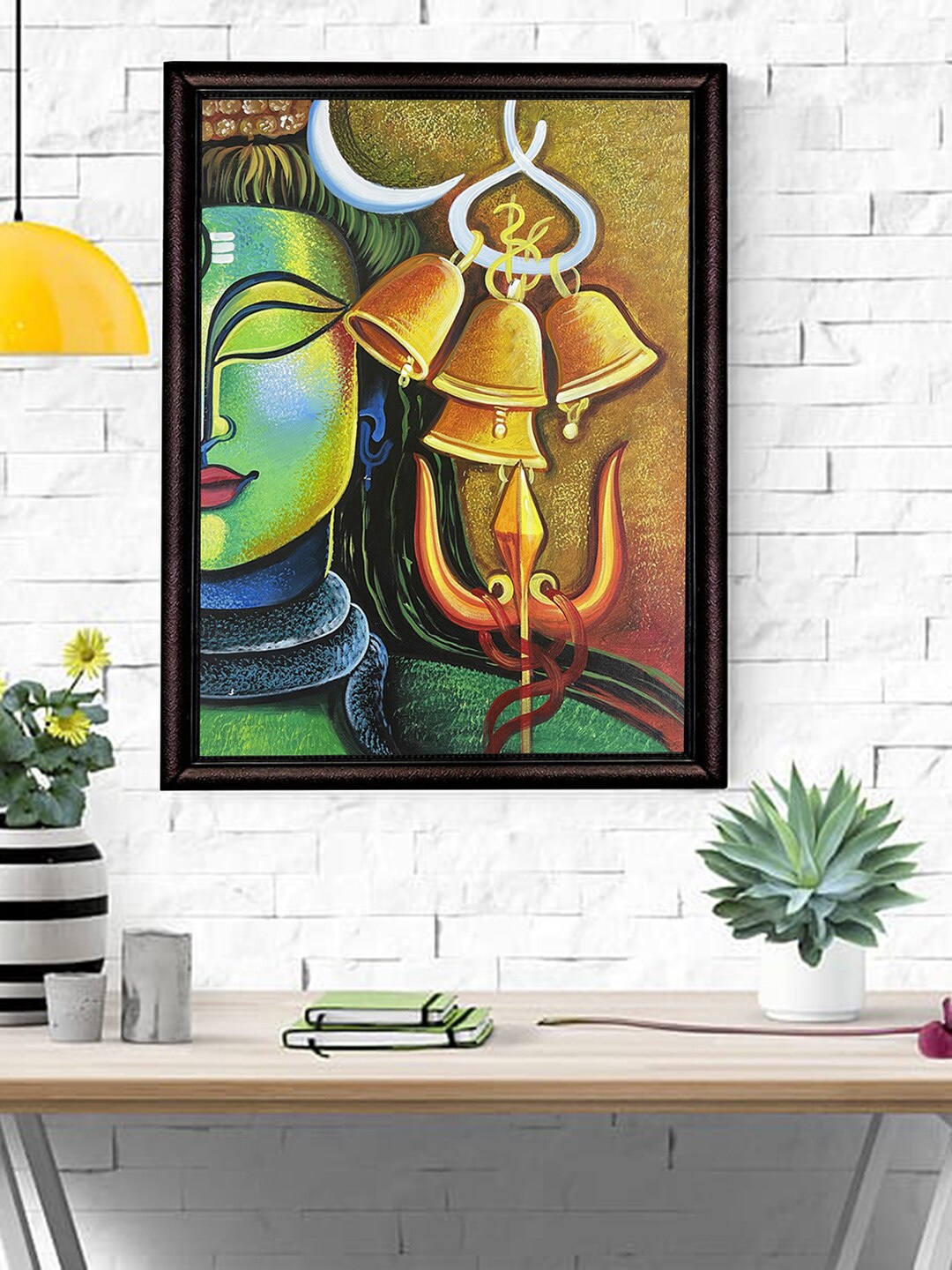 

Gallery99 Green Half Lord Shiva & Trishul Painting Wall Art